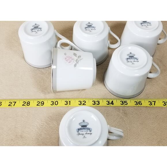 Bristol Tea Cup Spring Memory Fine China Japan Vintage Collectible Set of 6 - Picture 12 of 12